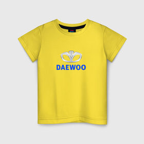 Детская футболка хлопок с принтом Daewoo sport auto logo в Курске, 100% хлопок | круглый вырез горловины, полуприлегающий силуэт, длина до линии бедер | 