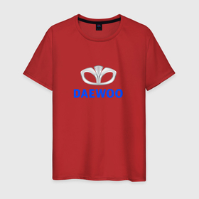 Мужская футболка хлопок с принтом Daewoo sport auto logo , 100% хлопок | прямой крой, круглый вырез горловины, длина до линии бедер, слегка спущенное плечо. | 