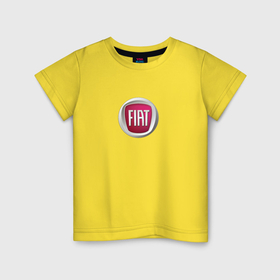 Детская футболка хлопок с принтом FIAT sport auto logo в Курске, 100% хлопок | круглый вырез горловины, полуприлегающий силуэт, длина до линии бедер | 