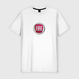 Мужская футболка хлопок Slim с принтом FIAT sport auto logo , 92% хлопок, 8% лайкра | приталенный силуэт, круглый вырез ворота, длина до линии бедра, короткий рукав | 