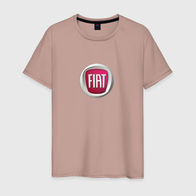 Мужская футболка хлопок с принтом FIAT sport auto logo , 100% хлопок | прямой крой, круглый вырез горловины, длина до линии бедер, слегка спущенное плечо. | Тематика изображения на принте: 