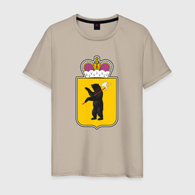 Мужская футболка хлопок с принтом Ярославль в Петрозаводске, 100% хлопок | прямой крой, круглый вырез горловины, длина до линии бедер, слегка спущенное плечо. | 