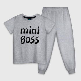 Детская пижама хлопок с принтом Mini boss в Белгороде, 100% хлопок |  брюки и футболка прямого кроя, без карманов, на брюках мягкая резинка на поясе и по низу штанин
 | Тематика изображения на принте: 