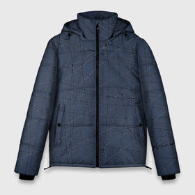 Мужская зимняя куртка 3D с принтом Абстракция порезы стальной синий в Екатеринбурге, верх — 100% полиэстер; подкладка — 100% полиэстер; утеплитель — 100% полиэстер | длина ниже бедра, свободный силуэт Оверсайз. Есть воротник-стойка, отстегивающийся капюшон и ветрозащитная планка. 

Боковые карманы с листочкой на кнопках и внутренний карман на молнии. | 