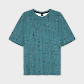 Мужская футболка oversize 3D с принтом Абстракция порезы бирюзовый ,  |  | 