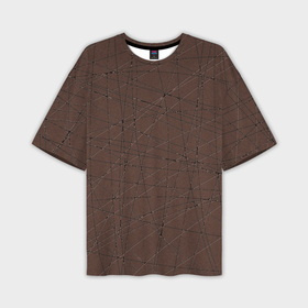 Мужская футболка oversize 3D с принтом Абстракция порезы коричневый ,  |  | 