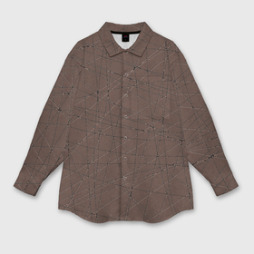 Мужская рубашка oversize 3D с принтом Абстракция порезы коричневый ,  |  | 