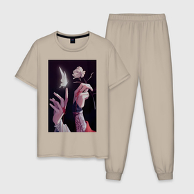 Мужская пижама хлопок с принтом Благословение небожителей Лянь Се в Кировске, 100% хлопок | брюки и футболка прямого кроя, без карманов, на брюках мягкая резинка на поясе и по низу штанин
 | 