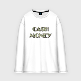 Мужской лонгслив oversize хлопок с принтом Cash money в Курске,  |  | 