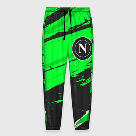 Мужские брюки 3D с принтом Napoli sport green в Тюмени, 100% полиэстер | манжеты по низу, эластичный пояс регулируется шнурком, по бокам два кармана без застежек, внутренняя часть кармана из мелкой сетки | Тематика изображения на принте: 