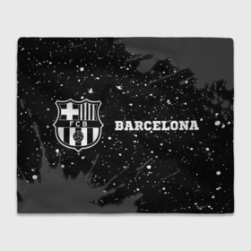 Плед 3D с принтом Barcelona sport на темном фоне по горизонтали , 100% полиэстер | закругленные углы, все края обработаны. Ткань не мнется и не растягивается | 