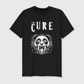 Мужская футболка хлопок Slim с принтом The Cure rock panda , 92% хлопок, 8% лайкра | приталенный силуэт, круглый вырез ворота, длина до линии бедра, короткий рукав | Тематика изображения на принте: 