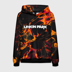 Мужская толстовка 3D с принтом Linkin Park red lava , 100% полиэстер | двухслойный капюшон со шнурком для регулировки, мягкие манжеты на рукавах и по низу толстовки, спереди карман-кенгуру с мягким внутренним слоем. | 
