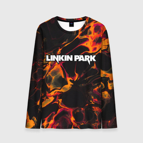 Мужской лонгслив 3D с принтом Linkin Park red lava , 100% полиэстер | длинные рукава, круглый вырез горловины, полуприлегающий силуэт | 