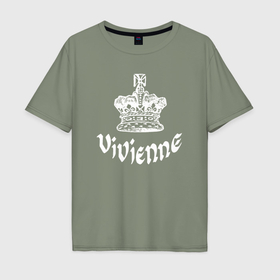 Мужская футболка хлопок Oversize с принтом Корона крест Вивьен стиль в Тюмени, 100% хлопок | свободный крой, круглый ворот, “спинка” длиннее передней части | 