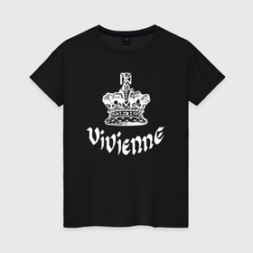 Женская футболка хлопок с принтом Корона крест Вивьен стиль в Тюмени, 100% хлопок | прямой крой, круглый вырез горловины, длина до линии бедер, слегка спущенное плечо | 