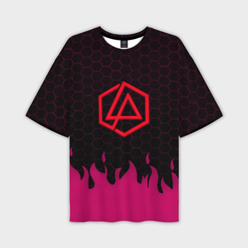 Мужская футболка oversize 3D с принтом Linkin park metal music ,  |  | 
