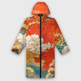 Мужской дождевик 3D с принтом Китайский узор облаков в Курске,  |  | Тематика изображения на принте: 