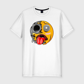 Мужская футболка хлопок Slim с принтом Гипносмайл emoji , 92% хлопок, 8% лайкра | приталенный силуэт, круглый вырез ворота, длина до линии бедра, короткий рукав | 