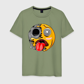 Мужская футболка хлопок с принтом Гипносмайл emoji в Санкт-Петербурге, 100% хлопок | прямой крой, круглый вырез горловины, длина до линии бедер, слегка спущенное плечо. | 