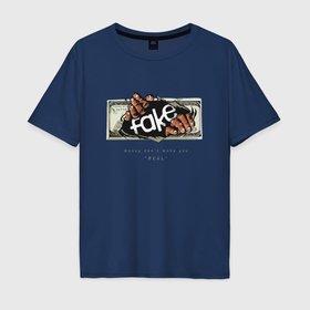Мужская футболка хлопок Oversize с принтом Money fake в Кировске, 100% хлопок | свободный крой, круглый ворот, “спинка” длиннее передней части | Тематика изображения на принте: 