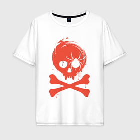 Мужская футболка хлопок Oversize с принтом Spider skull в Кировске, 100% хлопок | свободный крой, круглый ворот, “спинка” длиннее передней части | 