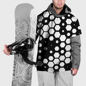 Накидка на куртку 3D с принтом Белые соты киберпанк в Курске, 100% полиэстер |  | 