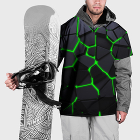 Накидка на куртку 3D с принтом Зеленые плиты киберпанк в Новосибирске, 100% полиэстер |  | 