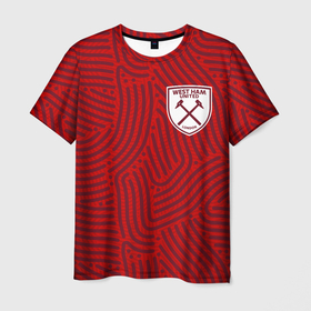 Мужская футболка 3D с принтом West Ham отпечатки в Санкт-Петербурге, 100% полиэфир | прямой крой, круглый вырез горловины, длина до линии бедер | 