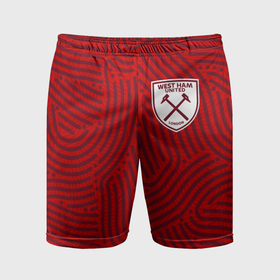 Мужские шорты спортивные с принтом West Ham отпечатки в Санкт-Петербурге,  |  | Тематика изображения на принте: 