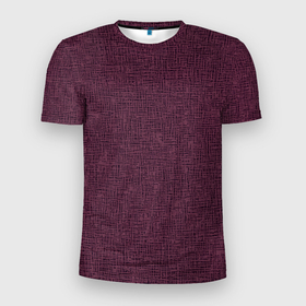 Мужская футболка 3D Slim с принтом Текстура бордовый в Екатеринбурге, 100% полиэстер с улучшенными характеристиками | приталенный силуэт, круглая горловина, широкие плечи, сужается к линии бедра | 