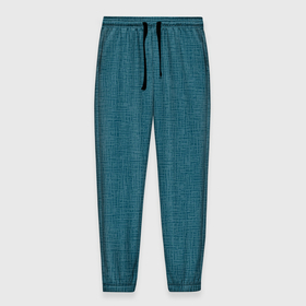 Мужские брюки 3D с принтом Умеренный зеленовато синий однотонный текстура в Тюмени, 100% полиэстер | манжеты по низу, эластичный пояс регулируется шнурком, по бокам два кармана без застежек, внутренняя часть кармана из мелкой сетки | Тематика изображения на принте: 