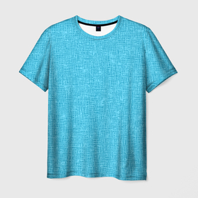 Мужская футболка 3D с принтом Небесный голубой текстура однотонный в Тюмени, 100% полиэфир | прямой крой, круглый вырез горловины, длина до линии бедер | Тематика изображения на принте: 