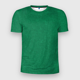 Мужская футболка 3D Slim с принтом Текстура зелёный однотонный в Тюмени, 100% полиэстер с улучшенными характеристиками | приталенный силуэт, круглая горловина, широкие плечи, сужается к линии бедра | 