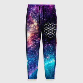 Мужские брюки 3D с принтом Coldplay space rock , 100% полиэстер | манжеты по низу, эластичный пояс регулируется шнурком, по бокам два кармана без застежек, внутренняя часть кармана из мелкой сетки | 