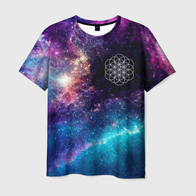 Мужская футболка 3D с принтом Coldplay space rock в Кировске, 100% полиэфир | прямой крой, круглый вырез горловины, длина до линии бедер | Тематика изображения на принте: 