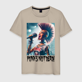 Мужская футболка хлопок с принтом Punks not dead   Barbie в Петрозаводске, 100% хлопок | прямой крой, круглый вырез горловины, длина до линии бедер, слегка спущенное плечо. | Тематика изображения на принте: 