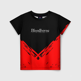 Детская футболка 3D с принтом Bloodborne souls краски в Петрозаводске, 100% гипоаллергенный полиэфир | прямой крой, круглый вырез горловины, длина до линии бедер, чуть спущенное плечо, ткань немного тянется | 