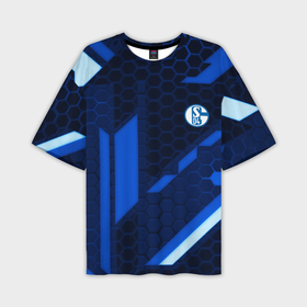 Мужская футболка oversize 3D с принтом Schalke 04 sport geometry в Санкт-Петербурге,  |  | Тематика изображения на принте: 