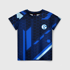 Детская футболка 3D с принтом Schalke 04 sport geometry в Белгороде, 100% гипоаллергенный полиэфир | прямой крой, круглый вырез горловины, длина до линии бедер, чуть спущенное плечо, ткань немного тянется | 