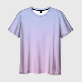 Мужская футболка 3D с принтом Градиент лавандовый , 100% полиэфир | прямой крой, круглый вырез горловины, длина до линии бедер | Тематика изображения на принте: 