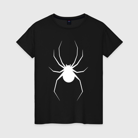 Женская футболка хлопок с принтом Spider в Санкт-Петербурге, 100% хлопок | прямой крой, круглый вырез горловины, длина до линии бедер, слегка спущенное плечо | 