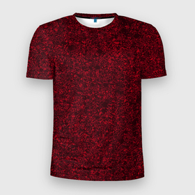 Мужская футболка 3D Slim с принтом Рубиновый текстура в Екатеринбурге, 100% полиэстер с улучшенными характеристиками | приталенный силуэт, круглая горловина, широкие плечи, сужается к линии бедра | 
