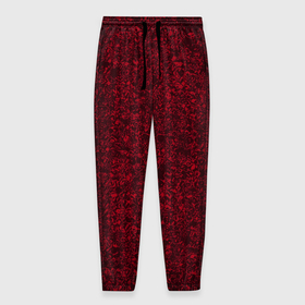 Мужские брюки 3D с принтом Рубиновый текстура в Екатеринбурге, 100% полиэстер | манжеты по низу, эластичный пояс регулируется шнурком, по бокам два кармана без застежек, внутренняя часть кармана из мелкой сетки | 