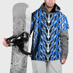 Накидка на куртку 3D с принтом Синяя техно броня в Белгороде, 100% полиэстер |  | 