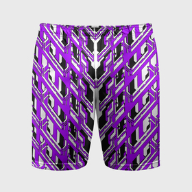 Мужские шорты спортивные с принтом Фиолетовая техно броня в Курске,  |  | 