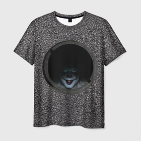 Мужская футболка 3D с принтом Оно в люке в Курске, 100% полиэфир | прямой крой, круглый вырез горловины, длина до линии бедер | 