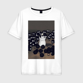 Мужская футболка хлопок Oversize с принтом Хомяк Бо в Кировске, 100% хлопок | свободный крой, круглый ворот, “спинка” длиннее передней части | 
