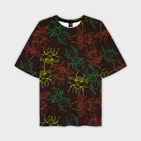 Мужская футболка oversize 3D с принтом Разноцветные жуки носороги в Курске,  |  | Тематика изображения на принте: 