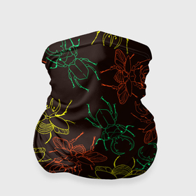 Бандана-труба 3D с принтом Разноцветные жуки носороги в Курске, 100% полиэстер, ткань с особыми свойствами — Activecool | плотность 150‒180 г/м2; хорошо тянется, но сохраняет форму | 